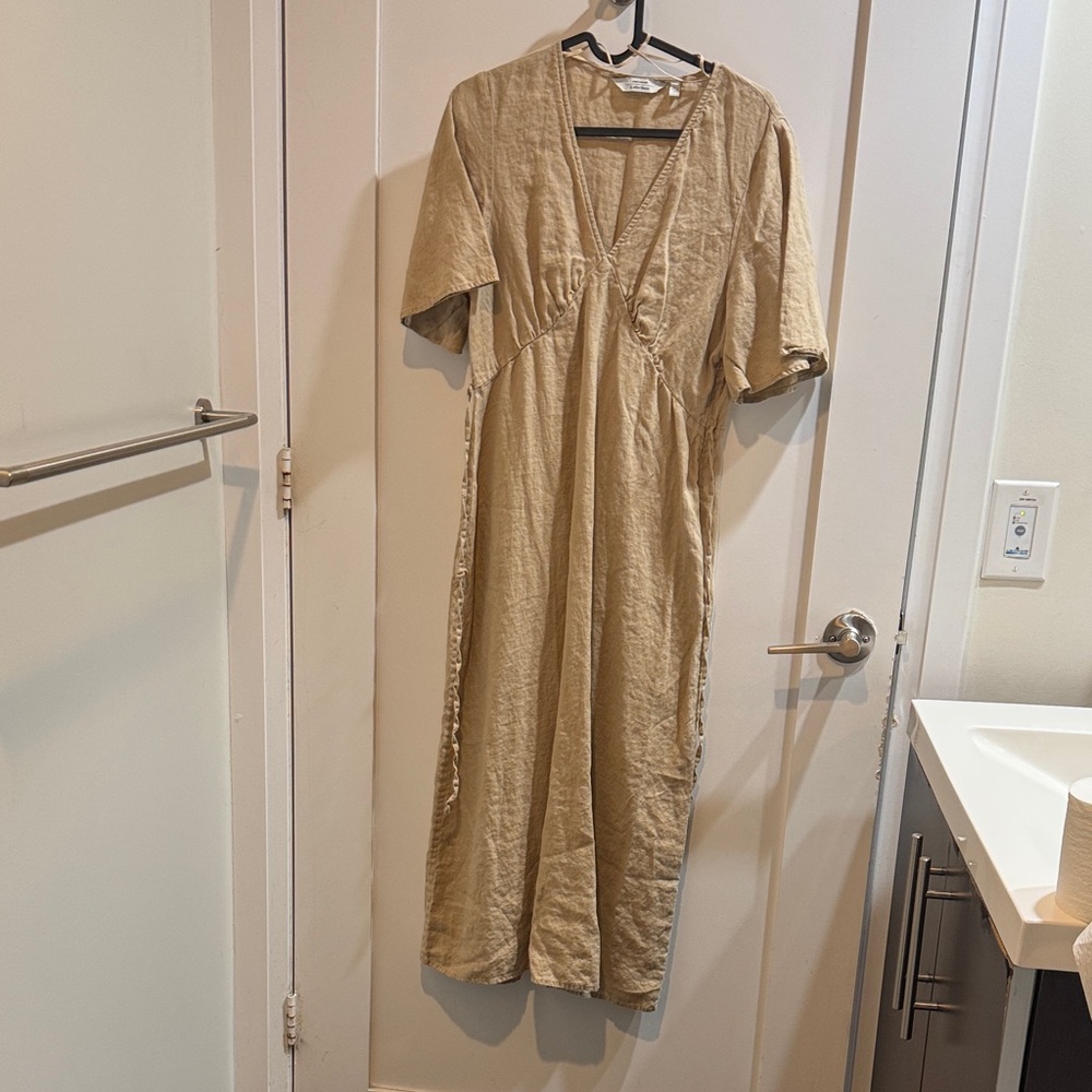 & Other Stories Beige Midi Dress